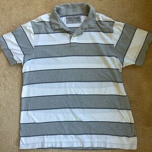 Old Navy Men’s short sleeve Polo shirt soft white/gray Size XL eclectic grandpa